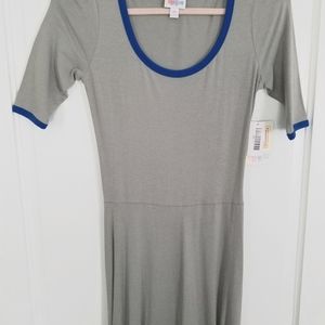 Lularoe XS Ana gray with blue trim